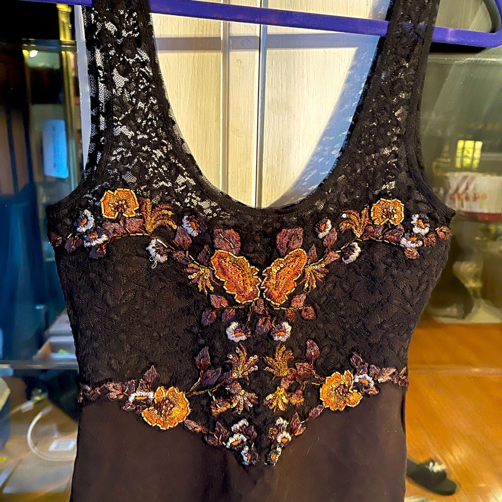 laced and embroidered mini dress by Free People Sz S